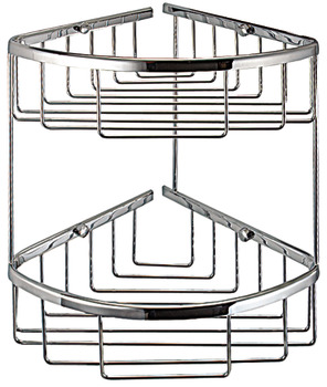 Corner wire basket, chrome plated polished, 2 tiers, Classic series - 980.64.252