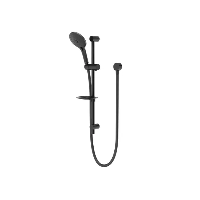 Domaine Matte Black 3 Function Single Rail Shower with Wall Water Inlet 2213360