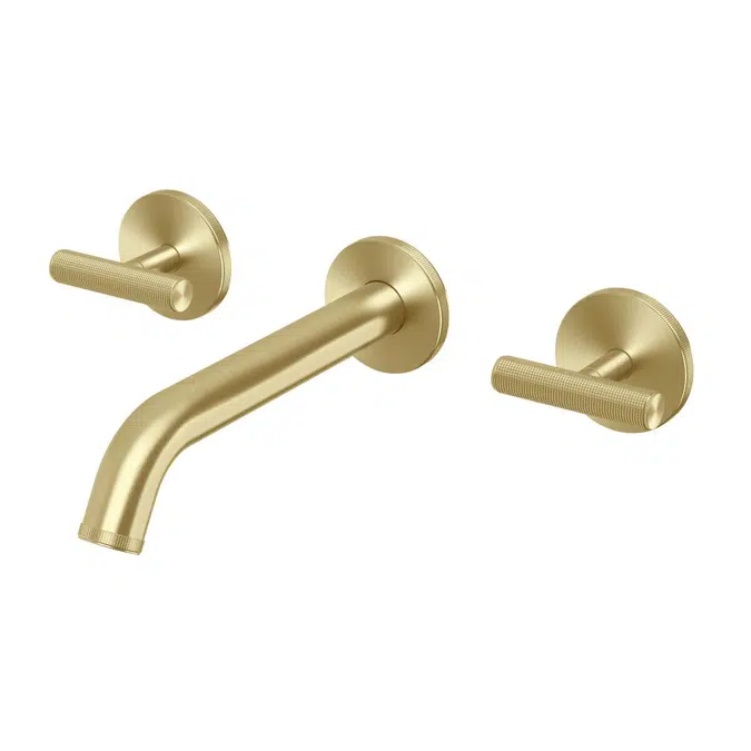 Milli Etch Brushed Gold Wall Basin/Bath Tap Set 200mm 21843