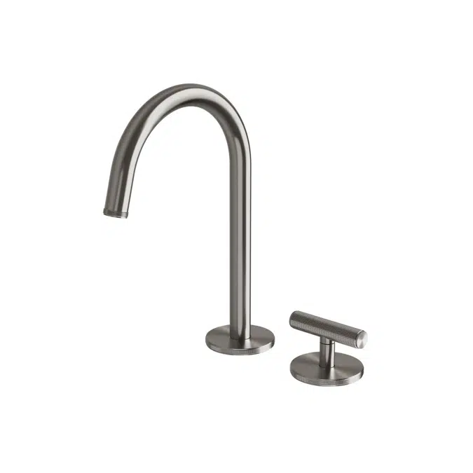 Milli Etch Brushed Gunmetal Hob Basin Mixer Tap Set 21778