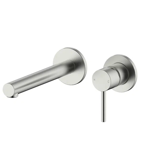 Mizu Drift Wall Basin / Bath Mixer Set 2 Piece Kit Brushed Nickel 2267378