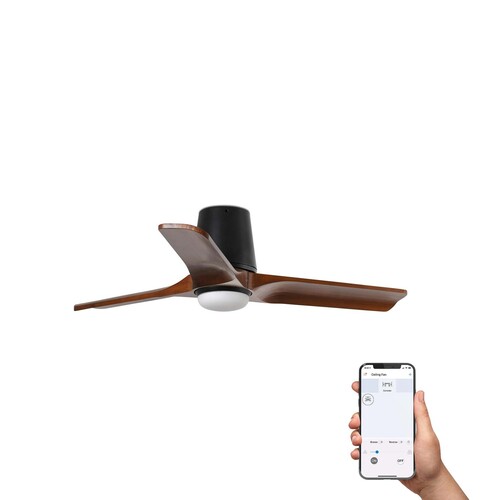 HEYWOOD TUB S LED Ceiling fan siyah/ceviz 10W SWT TUYA