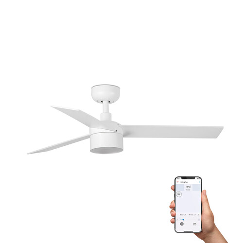 RUDDER TEK S Ceiling fan white/ash 2700K TUYA
