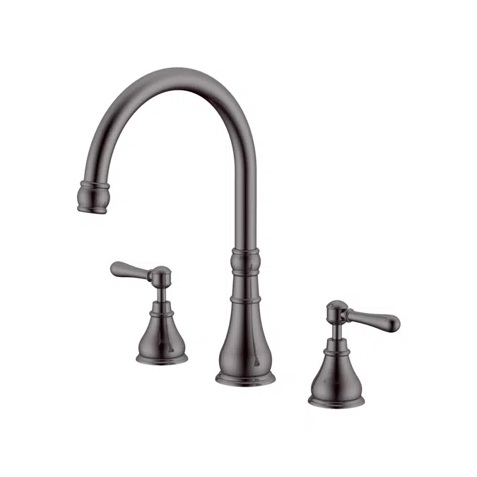 Milli Voir Brushed Gunmetal Lever Handles Sink Set 2265547