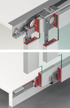 Kayar Kapı Aksesuarı Slido F-Line42 50C, set - 400.51.976