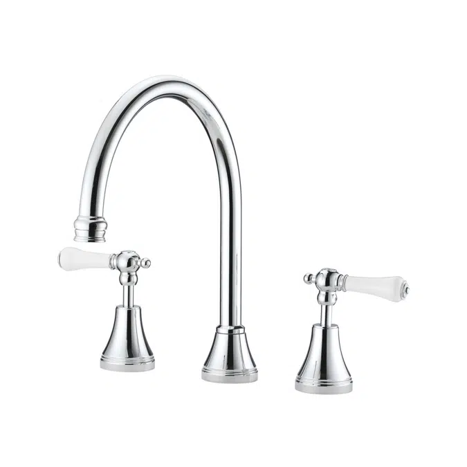 Kado Era Chrome Lever Porcelain Handle Spa Set 9507617