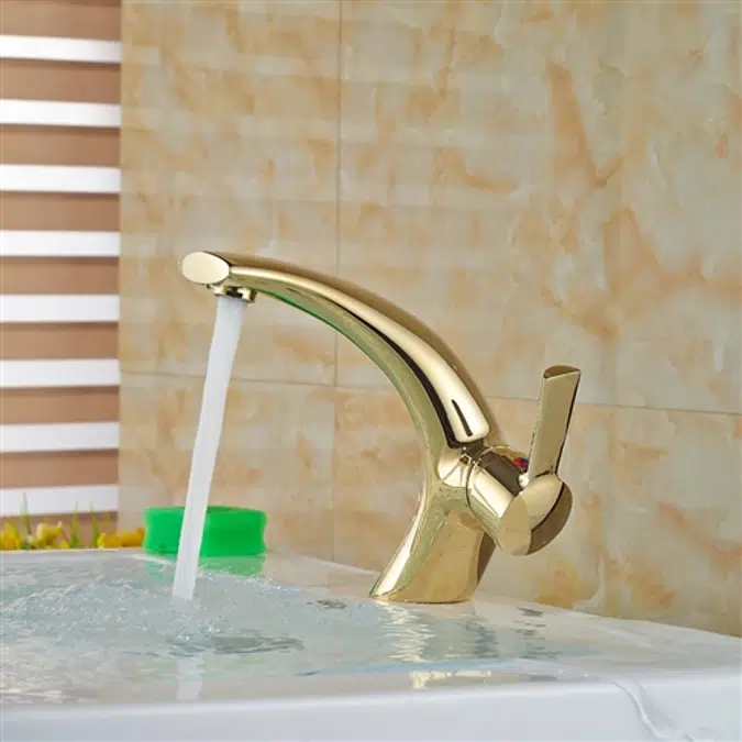 Marseille Single Handle Vanity Basin Faucet Gold Brass