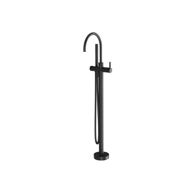 Milli Etch Matte Black Floor Mounted Bath Mixer with Handshower 21877