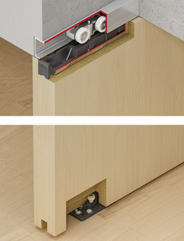 Sliding door fitting, Hawa Porta 60/100 HM, set with running track - 941.00.114