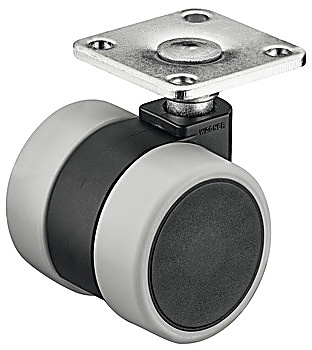 Twin wheel castor, Load Bearing Capacity 70 Kg, Steerable - 661.23.722