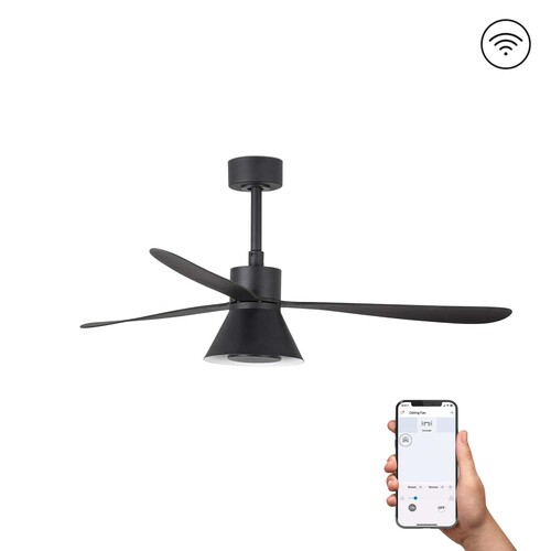 AMELIA CONE L Ceiling fan black CCT TUYA