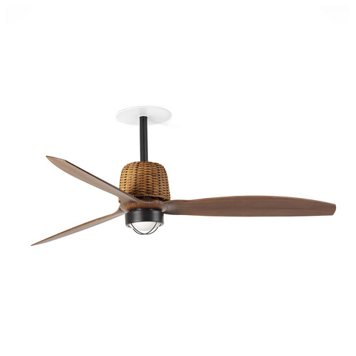 WEAVER RECESSED M Ceiling fan black/walnut 3000K 0-10V/1-10V