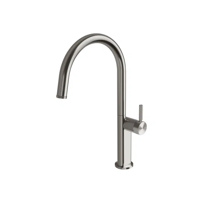 Milli Etch Brushed Gunmetal Gooseneck Sink Mixer 21886