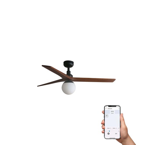 KLIM M Ceiling fan siyah/ceviz E27 TUYA