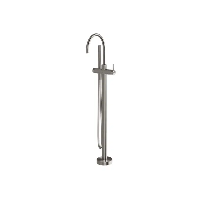 Milli Etch Brushed Gunmetal Floor Mounted Bath Mixer with Handshower 21880