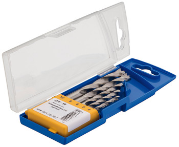 HSS wood twist drill bit set, HSS, 5-piece, With centering tip - 001.20.392