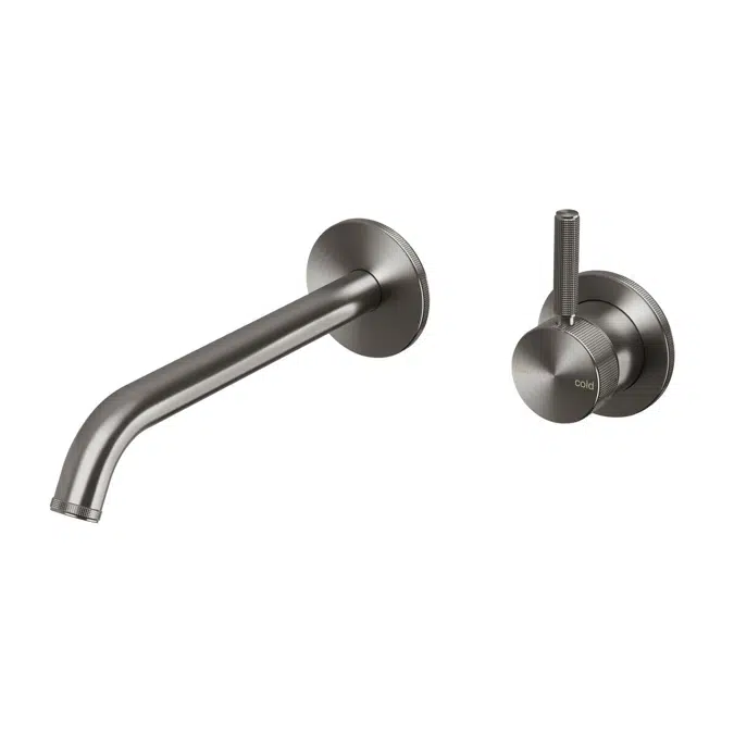 Milli Etch Brushed Gunmetal Wall Basin/Bath Mixer Tap Set Round Kit 2269420