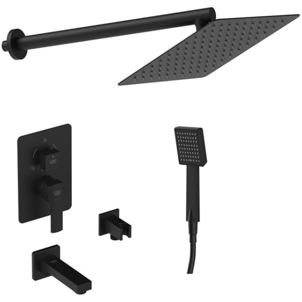 GPD Pedra Rotatable Built-in Shower Set (Black) -