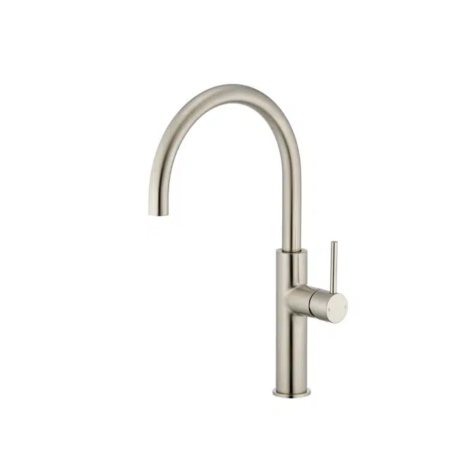 Mizu Drift Brushed Nickel Curve Gooseneck Sink Mixer 2265799