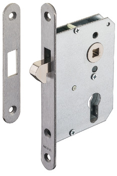 Mortise lock, For sliding doors, with hook latch, profile cylinder - 911.27.101