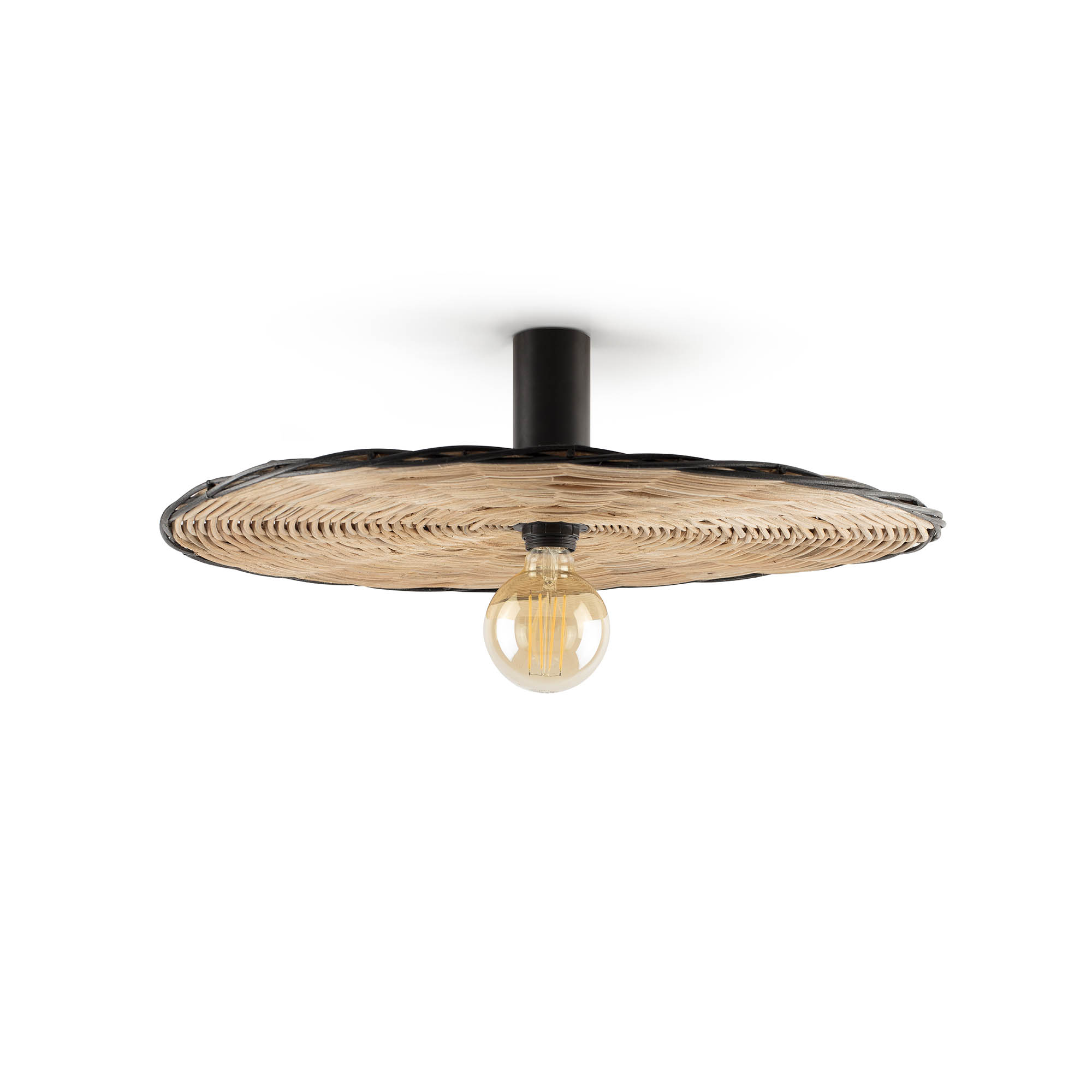 COSTAS 600 H140 Black/rattan wall/ceiling lamp