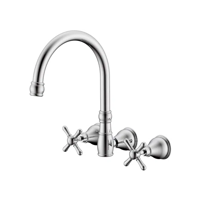 Milli Voir Chrome Cross Handles Wall Sink Set 2265309
