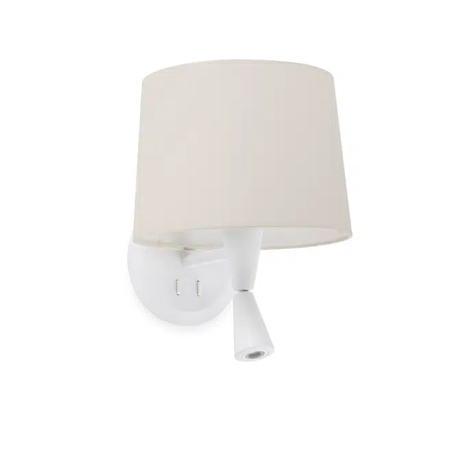 64308-02 - CONGA White/Beige Wall Lamp with Reader
