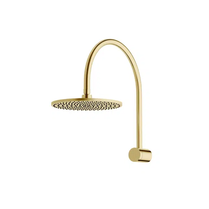 Milli Mood Edit 250mm Curved PVD Brushed Gold Hi-Rise Shower 9510981