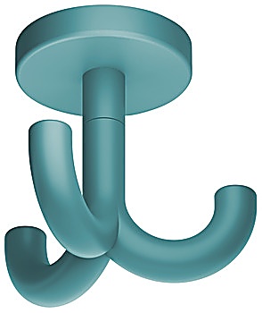 Ceiling hook, with 3 hooks, ceiling installation, polyamide - 842.65.355