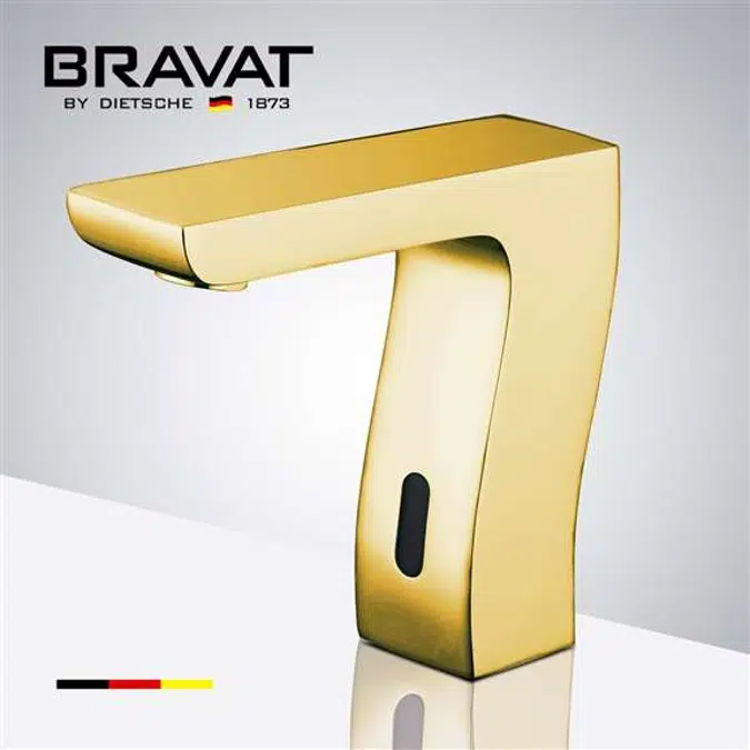 Bravat Trio Polished Gold Touchless Faucet