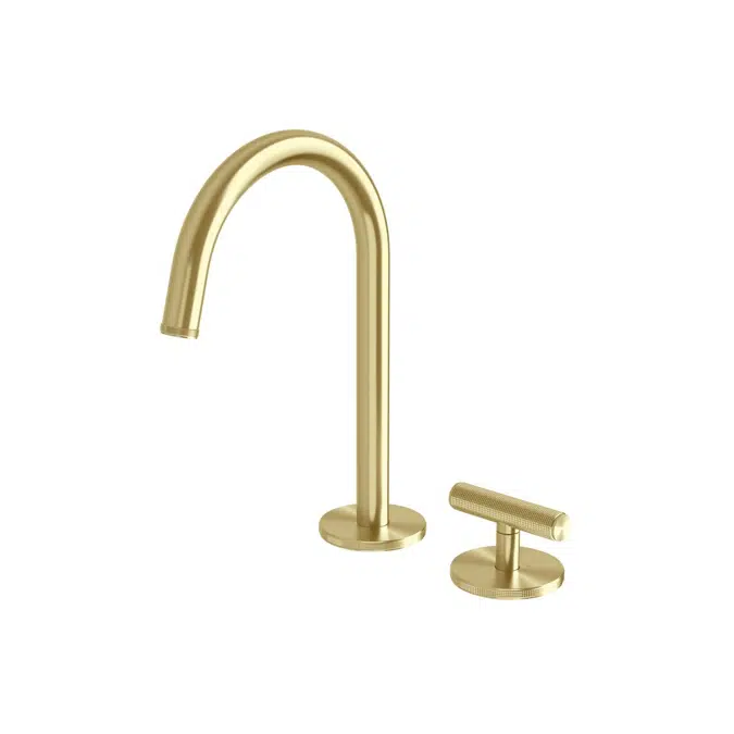 Milli Etch Brushed Gold Hob Basin Mixer Tap Set 21777