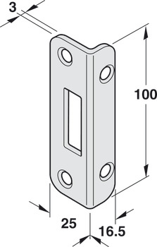 Angled Striking Plate for Locking Hook - 911.39.381