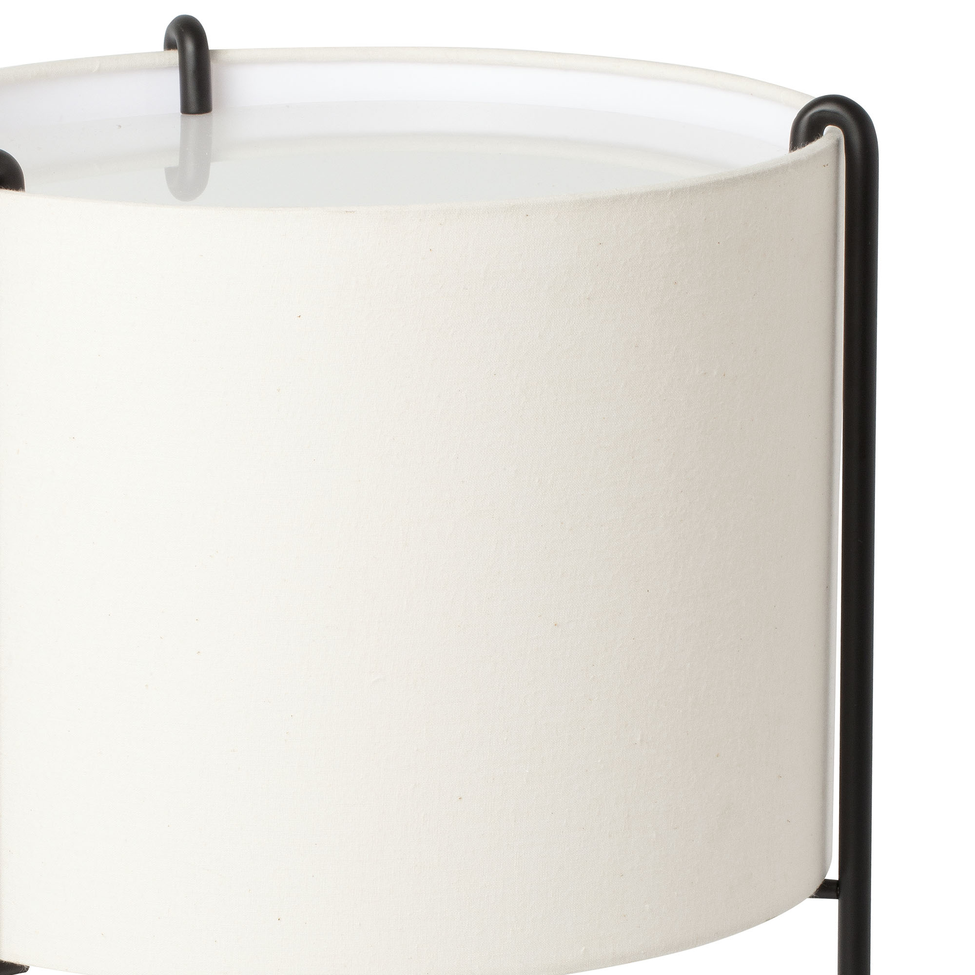 DRUM Black/beige floor lamp