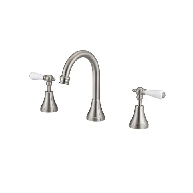 Kado Era Fixed Lever Porcelain Handle Brushed Nickel Basin Set 9512052