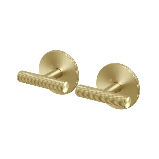 Milli Etch Brushed Gold Dual Mixer Tap System with Round Backplate 21789