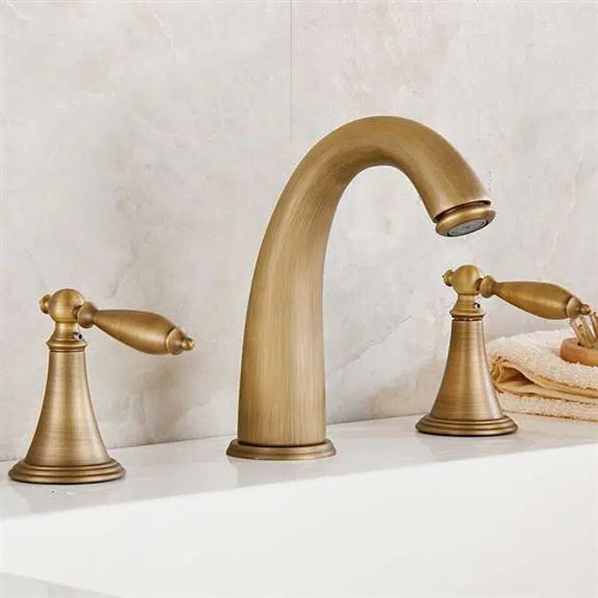 Reno Antique Brass Dual Handle Sink Faucet