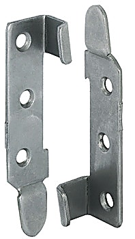 Bed connector, with cranked hook-in part and striking plate - 271.05.906
