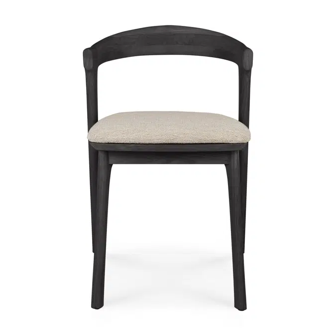Bok Outdoor Chair Black Varnished Teak Natural Fabric