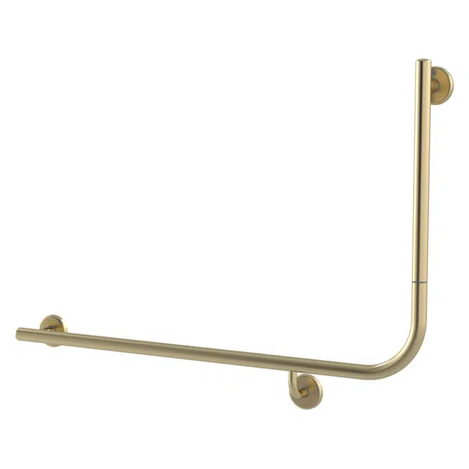 Drift Brushed Brass Left Hand 90° Toilet Grab Rail 935x600mm 2266710