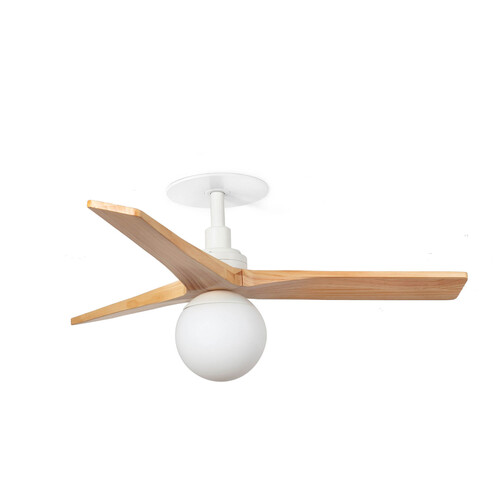KLIM RECESSED S Ceiling fan beyaz/pine E27 duvar kumandası siyah