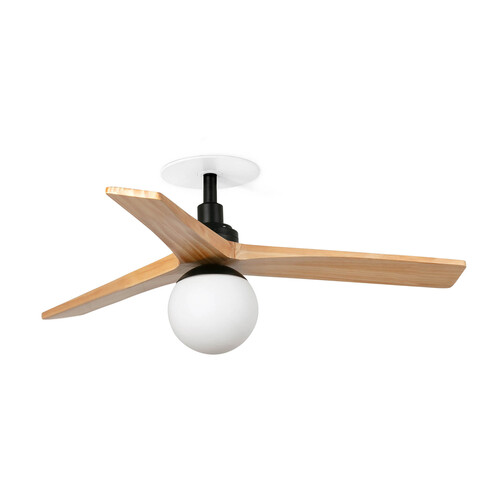 KLIM RECESSED S Ceiling fan siyah/pine E27 TUYA