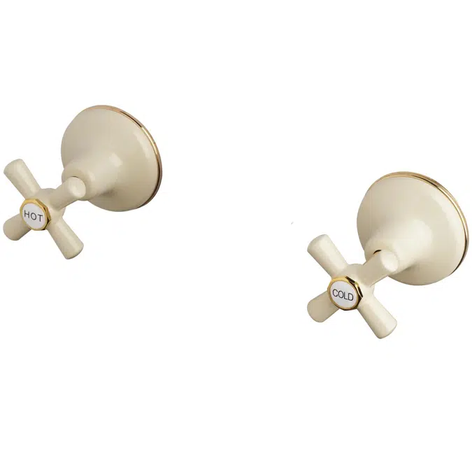 Bristol Ivory/Gold Wall Top Assembly Taps 27895