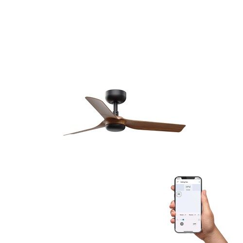 MINI PUNT S Ceiling fan siyah/ceviz TUYA