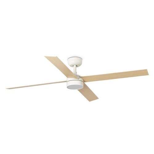 RUDDER 4 L Ceiling fan white/ash 20W SWT 0-10V/1-10V