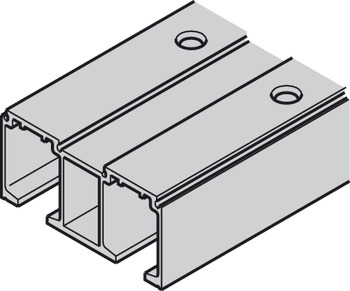 Double running track, pre-drilled, W x H: 81 x 33 mm - 940.43.667