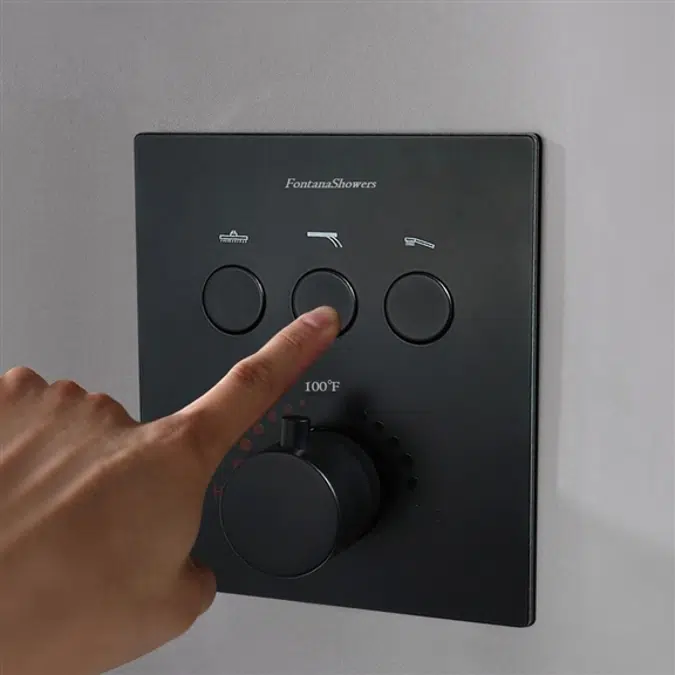 Siyah Termostatik Gizli Duş Bataryası