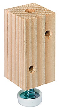 Adjusting screw, M8 thread, rigid, with wood mounting block - 637.12.229