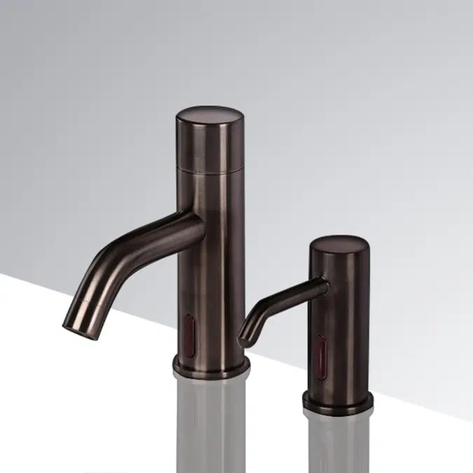 Oil Rubbed Bronze Touchless Basin Faucet and Soap Dispenser