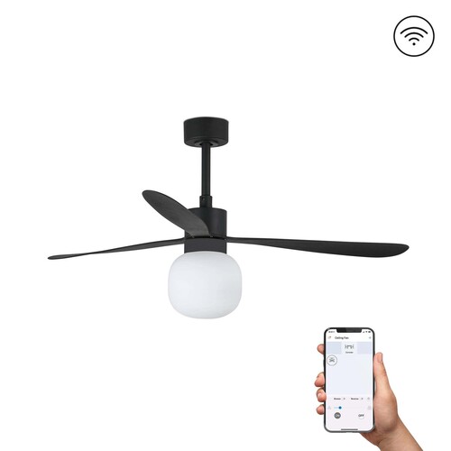 AMELIA BALL Ceiling fan siyah 2700K TUYA