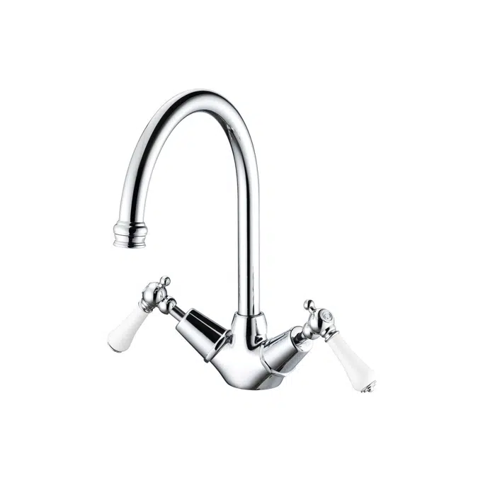 Kado Era Small Lever Porcelain Handle Sink Mixer Chrome 9507637